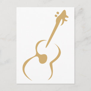 Klassisk Guitar i Teckning Stil Vykort