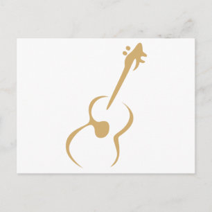 Klassisk Guitar i Teckning Stil Vykort