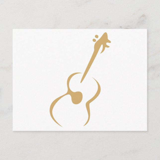 Klassisk Guitar i Teckning Stil Vykort (Framsida)