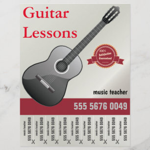 Klassisk Guitar Lessons Music Teacher Tutor Flyer