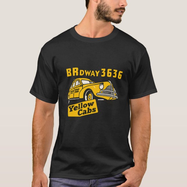 Klassisk Gul Taxi T Shirt (Framsida)
