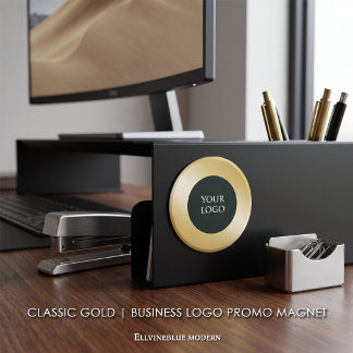 Klassisk guld affärslogotyp promo magnet
