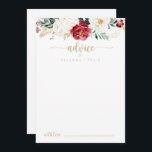 Klassisk Guld Burgundy White Blommigt Bröllop Rådkort<br><div class="desc">Det här klassiska guld burgundykortet för vit blommigt bröllop är perfekt för ett rustiskt bröllop. Utformningen har vattenfärgade vita blommor, blommor och bär från guld med grönt i elegant buketter. De här korten är perfekter för bröllop, möhippa, babydusch, studentfest och mycket mer. Anpassa korten med namn från bruden och brudgummen,...</div>