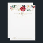 Klassisk Guld Burgundy White Blommigt Bröllop Rådkort<br><div class="desc">Det här klassiska guld burgundykortet för vit blommigt bröllop är perfekt för ett rustiskt bröllop. Utformningen har vattenfärgade vita blommor, blommor och bär från guld med grönt i elegant buketter. De här korten är perfekter för bröllop, möhippa, babydusch, studentfest och mycket mer. Anpassa korten med namn från bruden och brudgummen,...</div>