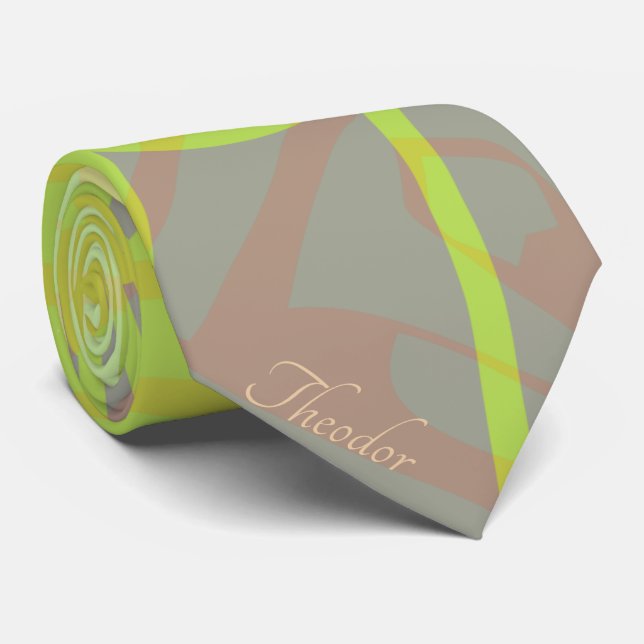 Klassisk Guld Butterfly Pistachio Violet Mönster Slips (Rullad)