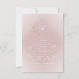 Klassisk Guld Dusty Ro Rosa Monogram Bröllop OSA Kort