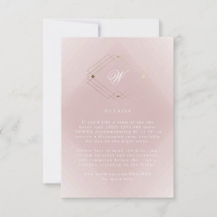 Klassisk Guld Dusty Ro Rosa Monogram Bröllop OSA Kort