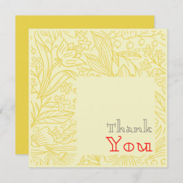 Klassisk Guld-Elegant, Blommigt Tack Kort