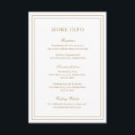 Klassisk guld elegant bröllop tilläggskort<br><div class="desc">Klassisk stil falskt guld bröllopsföljekort med en enkel och minimalistisk design med dina detaljer omgivna av en dubbel ram. Teckensnitten växlar mellan ett elegant skrivstil,  ett traditionellt serif och minimalistiska sans serif-teckensnitt. Detta följekort är bra för ett formellt bröllop.</div>