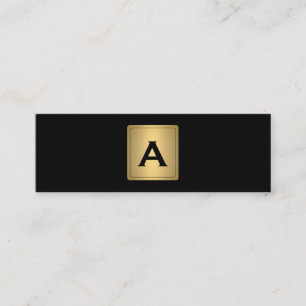 Klassisk Guld-etikett med Monogram Mini Visitkort