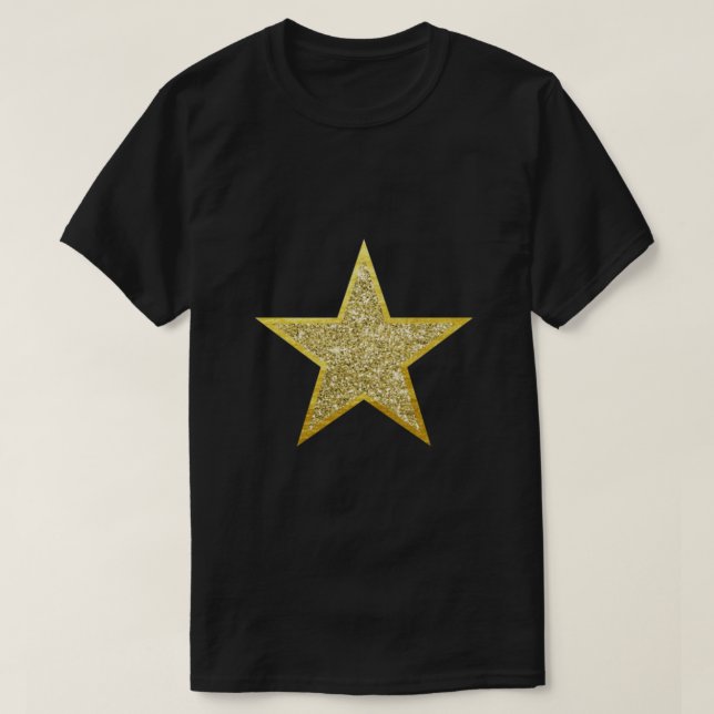 Klassisk Guld Glitter Star Classic T Shirt (Design framsida)