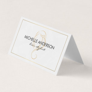Klassisk Guld Gräns Hair Stylist Visitkort