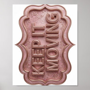 Klassisk guld KVAR ATT RÖRA SIG Design Poster