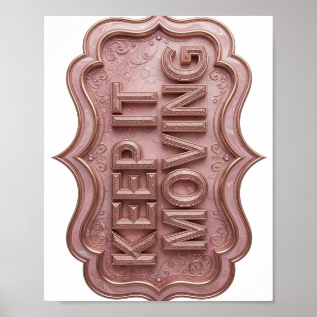 Klassisk guld KVAR ATT RÖRA SIG Design Poster (Framsidan)