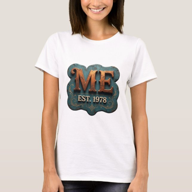 Klassisk guld ME EST 1978 Citat Design T Shirt (Framsida)