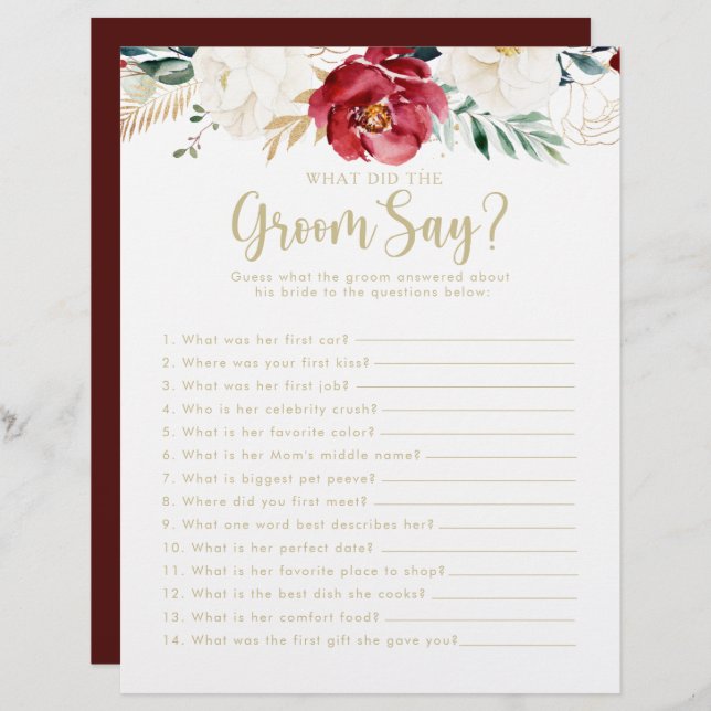 Klassisk Guld Möhippa Vad sa Groom? (Fram/baksida)