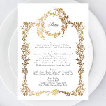 Klassisk Guld Monogram Botaniska Vapenskölden Bröl Meny<br><div class="desc">*EJ REAL FOIL ___________________________ ***Denna design ingår i en samling*** Upplev den tidlösa elegansen med min traditionella utandningsklassificering i Monogram och Elegant bröllop. Den här samlingen har personlig-monogrammade konstruktioner med en svårvävt utandning och ram, som kapslar in kärnan i ett klassiskt, minnesvärt bröllop. Njut av firande i tradition och klassiskt...</div>