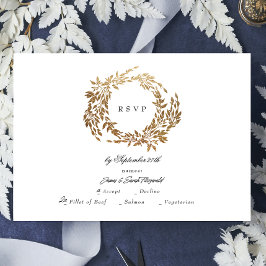 Klassisk Guld Monogram Botaniska Vapenskölden Bröl OSA Kort