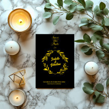 Klassisk Guld och svart romb Spara datumet Bröllop