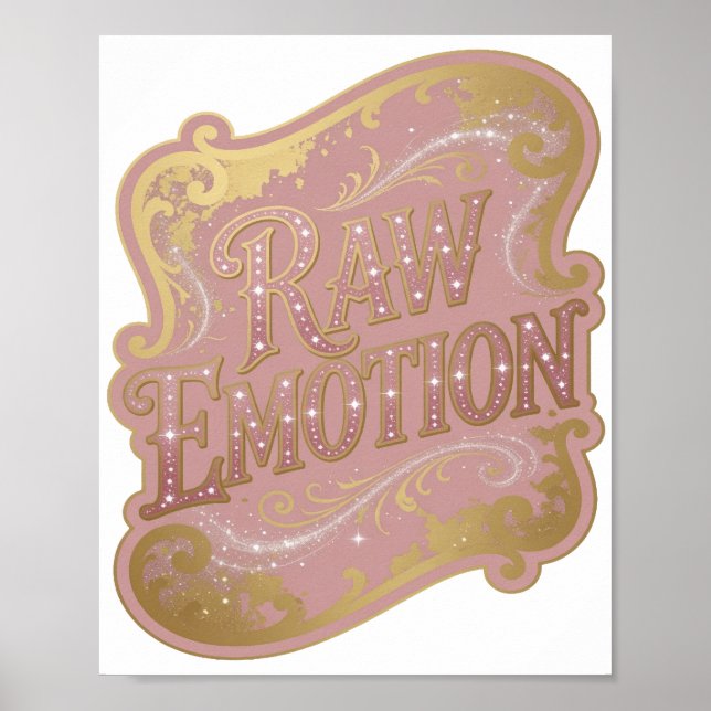 Klassisk guld RAW EMOTION Grafisk design Poster (Framsidan)