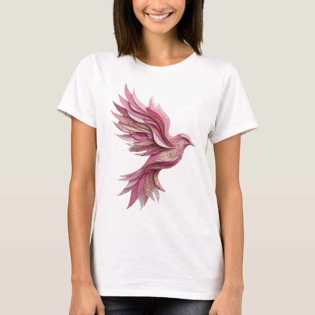 Klassisk Guld ROSA FÅGEL Anpassad Design T Shirt (Framsida)