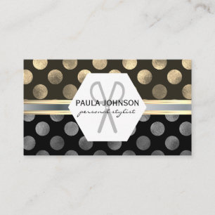 Klassisk Guld Silver Polka dots Visitkort