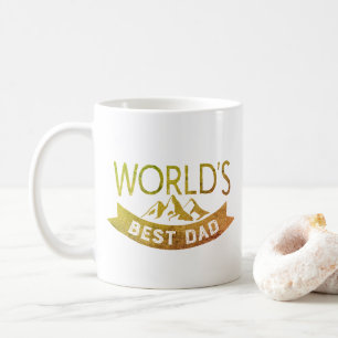 Klassisk Guld Typografi World's Best Pappa Kaffemugg