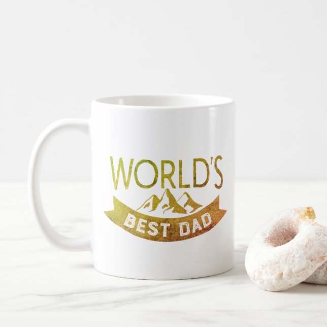 Klassisk Guld Typografi World's Best Pappa Kaffemugg (Med munk)