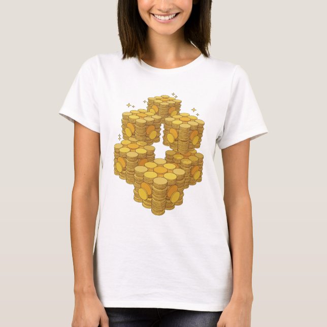 Klassisk guld UNKNOW textdesign T Shirt (Framsida)