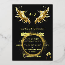 Klassisk Guld-Vinge-cirkel, minimalistisk bröllop