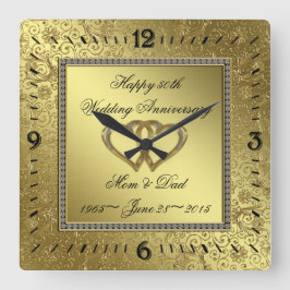 Klassisk guldfödelsedags klocka för vägg