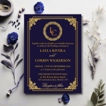 Klassisk guldram Royal Monogram Bröllop