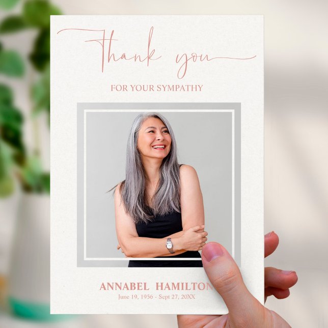 Klassisk guldskript Sympati Tack Foto Inbjudningar (Skapare uppladdad)