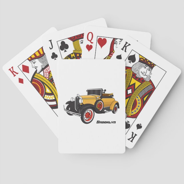 Klassisk gult 1931 casinokort (Baksidan)