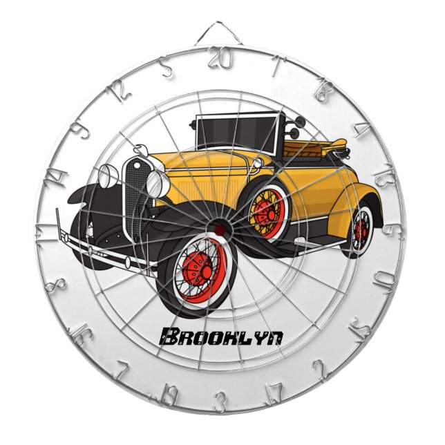 Klassisk gult 1931 darttavla (Framsidan)