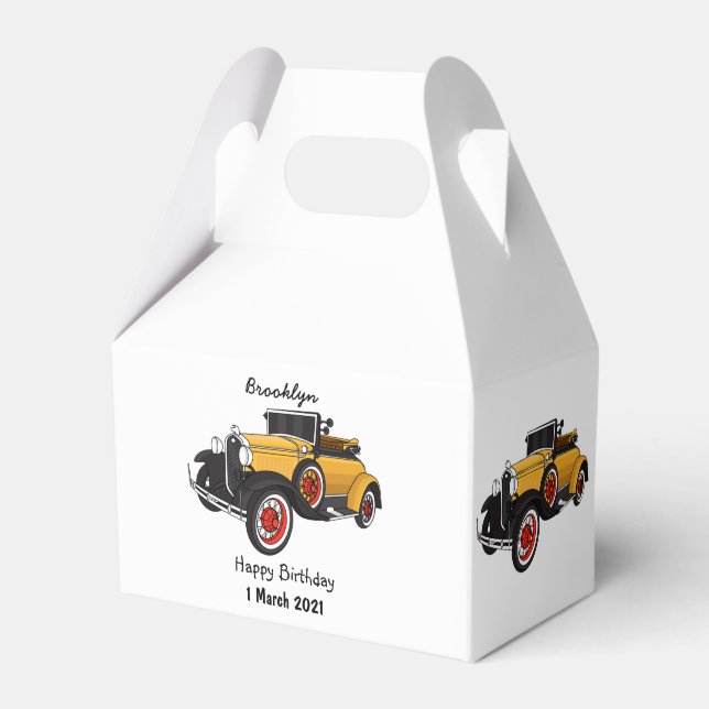 Klassisk gult 1931 presentaskar (Framsidan Sidan)