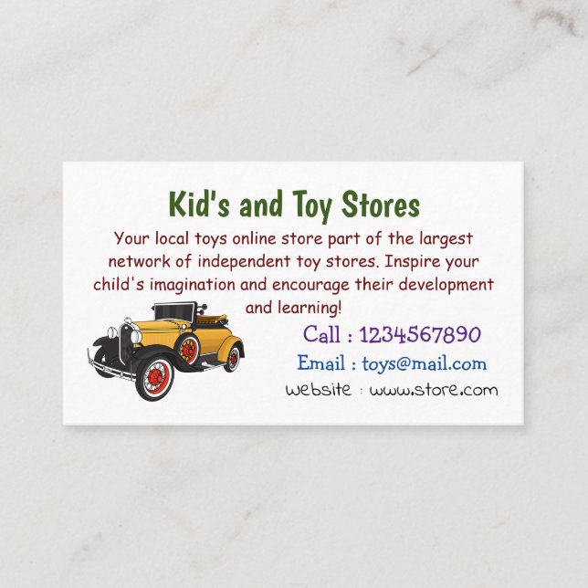 Klassisk gult 1931 visitkort (Framsida)