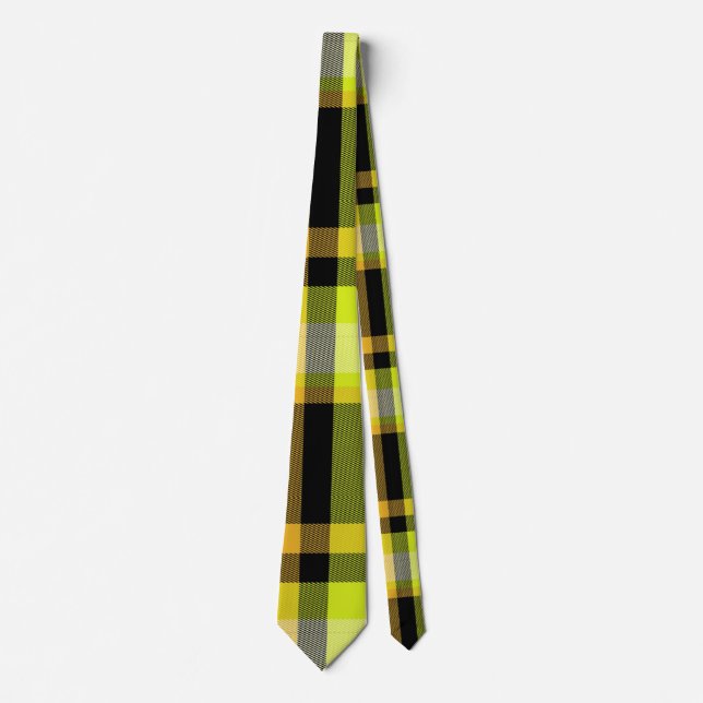 Klassisk Gult Black Tartan Play Mönster Design Slips (Framsida)
