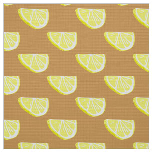 Klassisk Gult Lemon Fruit Segce Mönster Fabric Tyg