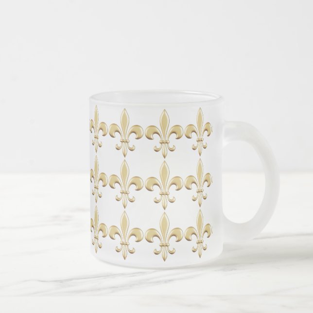 Klassisk gyllene Fleur-de-Lis-ikon Frostad Glasmugg (Höger)