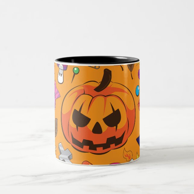 Klassisk Halloween-pumpa Jack O Lantern Två-Tonad Mugg (Center)