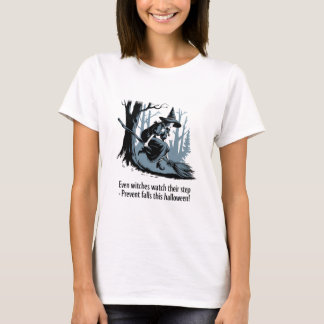 klassisk Halloween-säkerhet med en häxa T Shirt