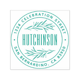 Klassisk handdragen Grenar Round-Returadress Självfärgande Stämpel