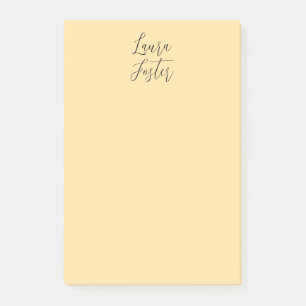 Klassisk handskrift Elegant Namn Beige Färg Post-it Block