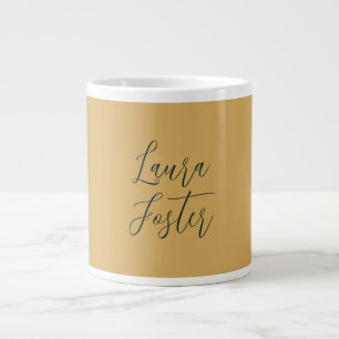 Klassisk handskrift Elegant Namn Guld Färg Jumbo Mugg