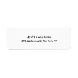 Klassisk handskriftsbeskrivning för svartvitt returadress etikett