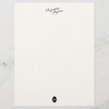 Klassisk handskriven namnmonogram brevpapper