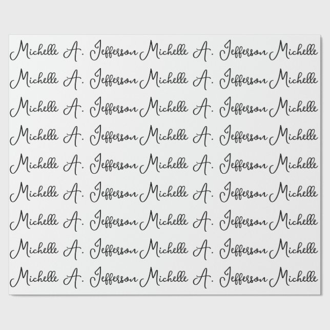 Klassisk handstil Kreativt trendig vit Presentpapper (Platt)