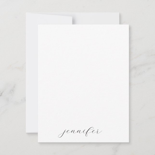 Klassisk handstil minimalistisk professionell anteckningskort (Framsida)
