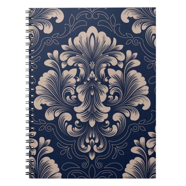 Klassisk havskräfta Sömlös Victorian Struktur Anteckningsbok (Framsidan)